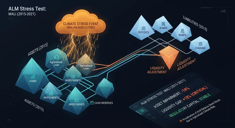 Visualisation de données financières : actifs et passifs soumis à un choc simulé